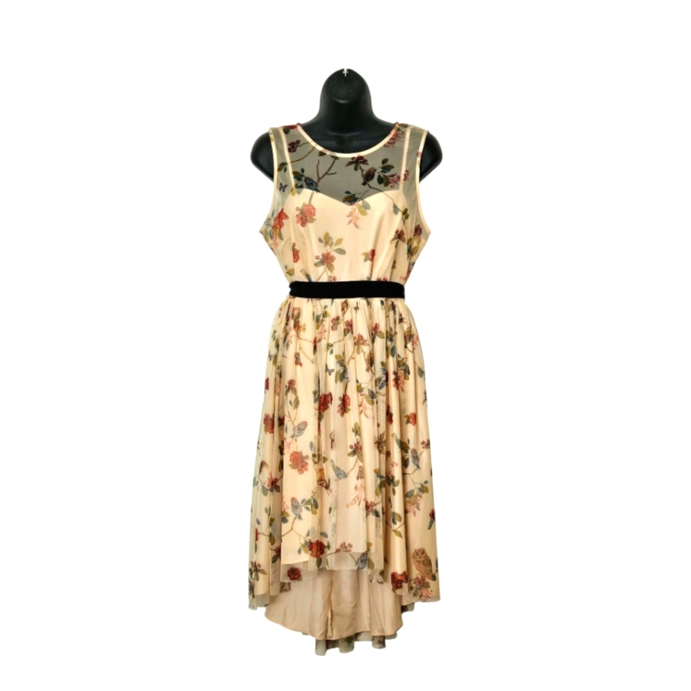 Disney Cream Floral High Low Dress